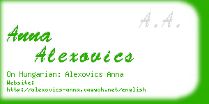 anna alexovics business card